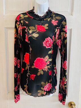 NWT Free People Floral Transparent Top